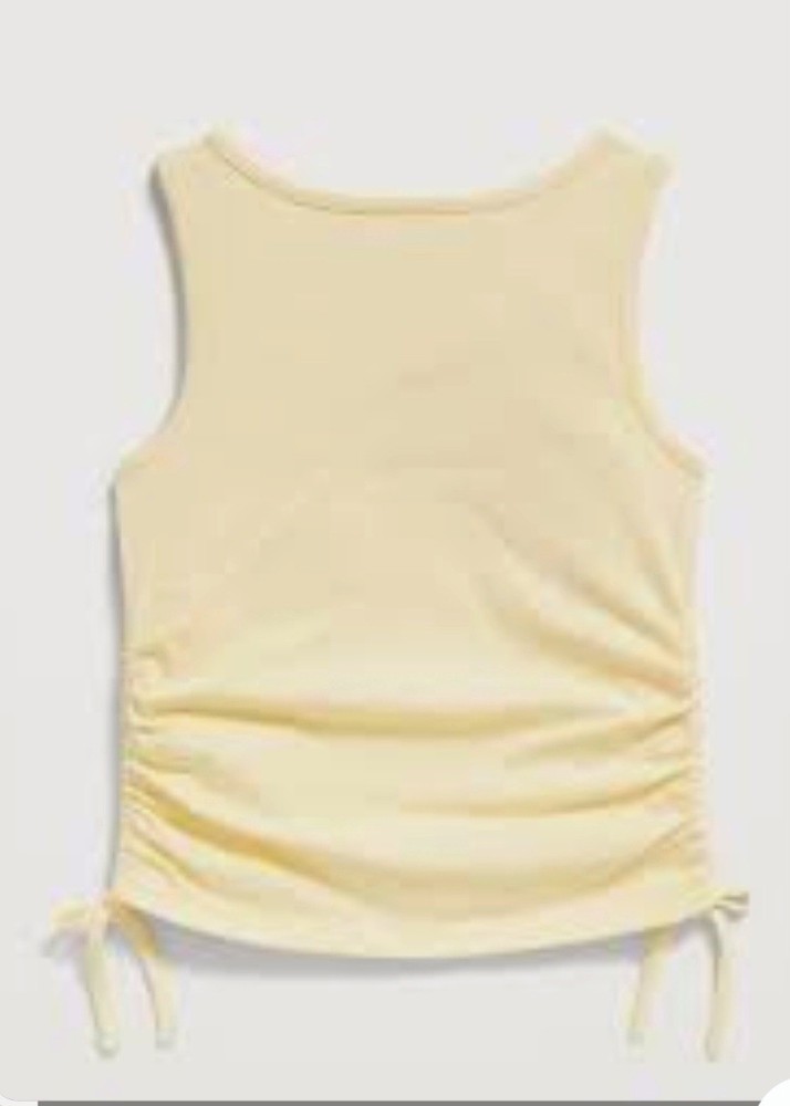 💐NWT!! Old Navy light yellow Side-Ruched Tank Top for Girls Size M(8)