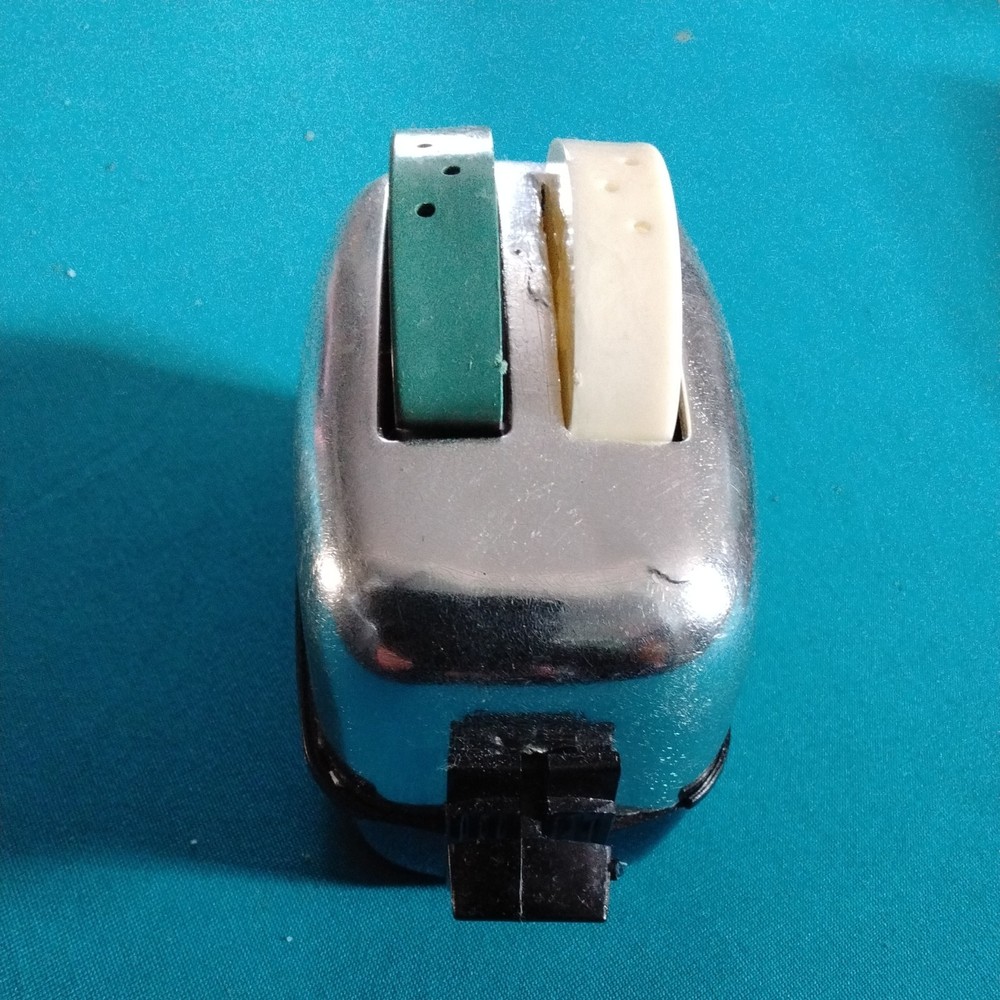 Vintage Chrome Mini Pop-Up Toaster with Plastic Bread Salt & Pepper Shakers