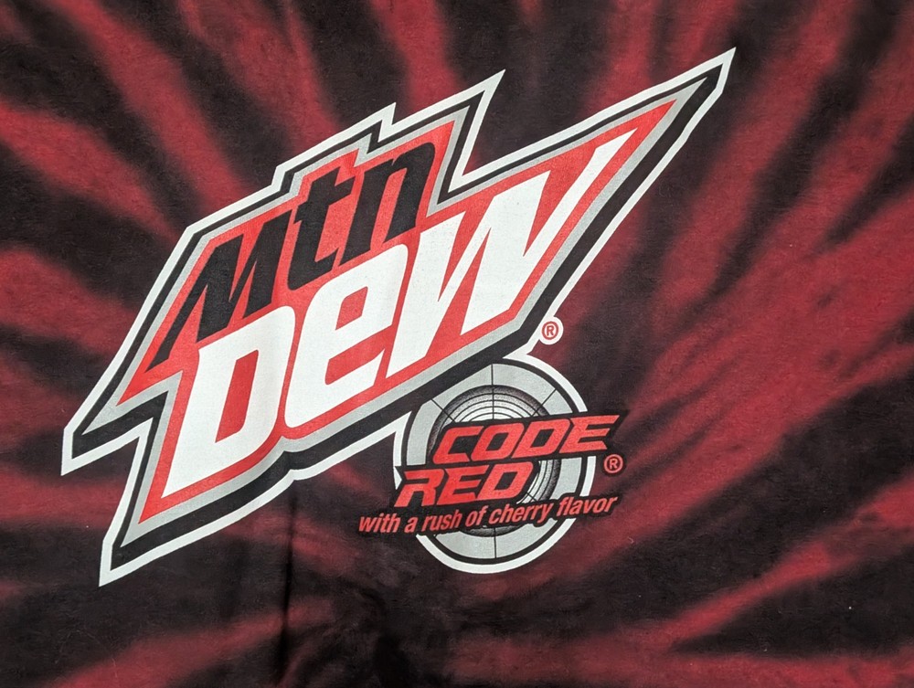 Mountain Dew Mens T-shirt Tie-Dye Code Red With A Rush Of Cherry Flavor 2XL 6323