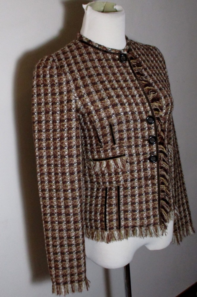 Women's ADEC Brown Wool Blend Button Jacket Size 2/36