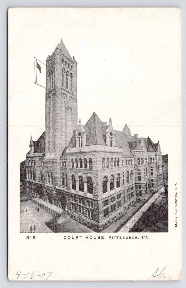 c1905~Pittsburgh Pennsylvania PA~Allegheny Court House~Downtown~Antique Postcard