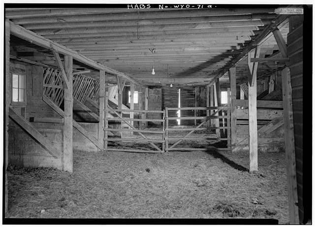 Photo:Swan Land Cattle Company Barn Interior 1900s Wyoming Ranch Stable