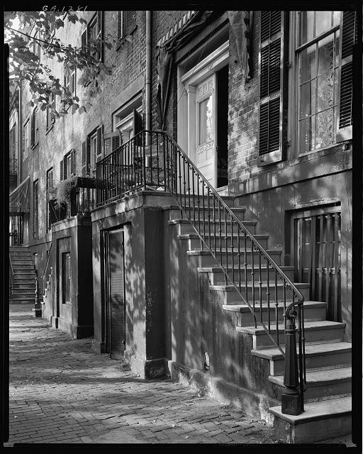 Savannah Georgia Marshall Row Oglethorpe Ave 1939 1944 Brick Houses Staircases