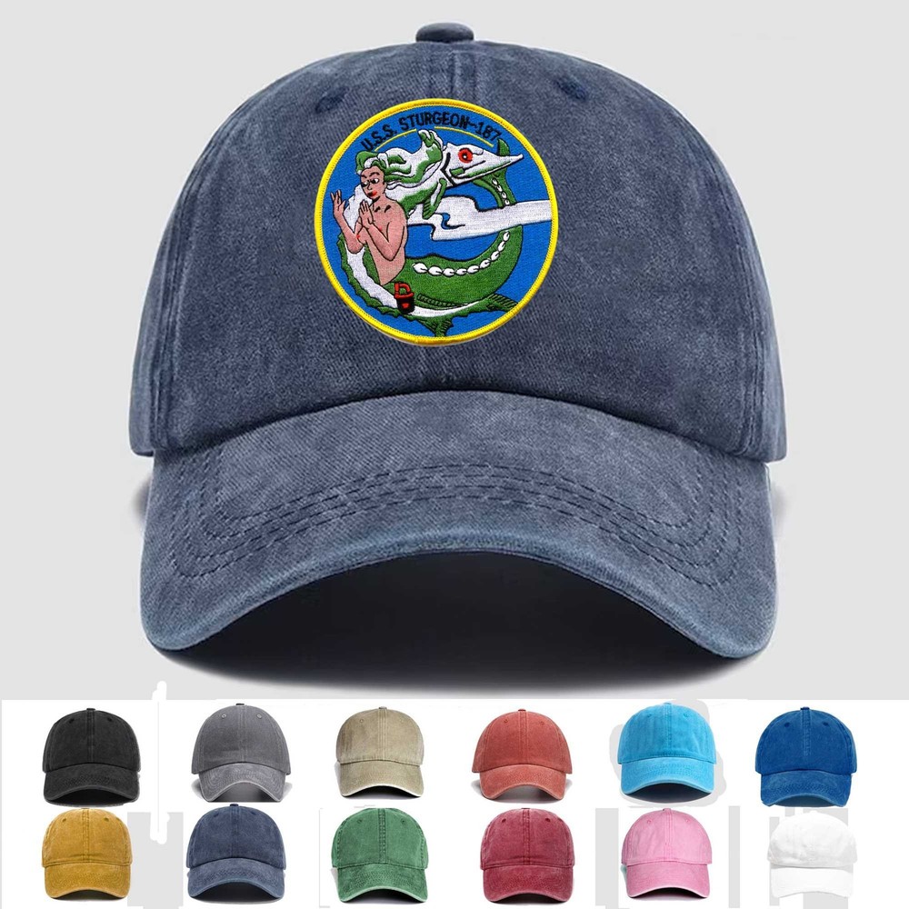 Custom Embroidered USS Sturgeon Submarine Veteran Trucker Hat SS-187