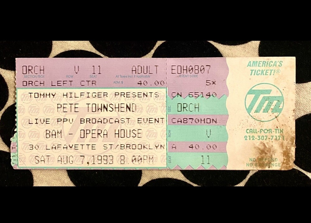 PETE TOWNSHEND - PSYCHODERELICT TOUR BAM BROOKLYN ACADEMY OF MUSIC - AUG 7, 1993-image