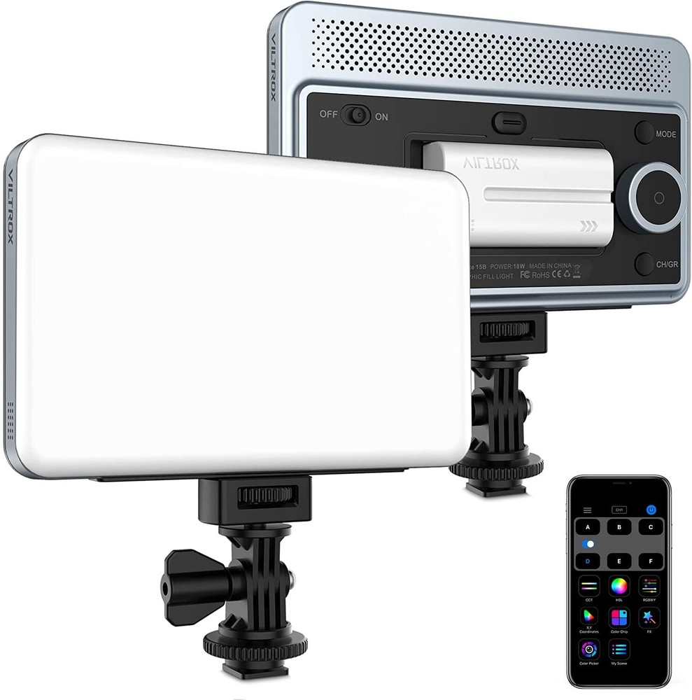 1800LUM Smartphone... 18W 2800K-6800K CRI 95+ On Camera LED Panel Video Light