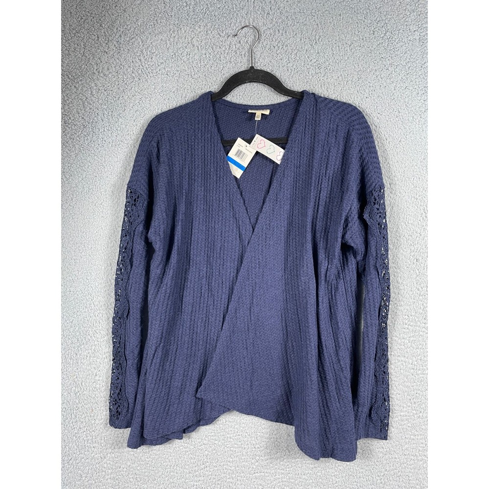 Self Esteem Open Front Sweater With Split Open Back Junior Womens Size XL NWT