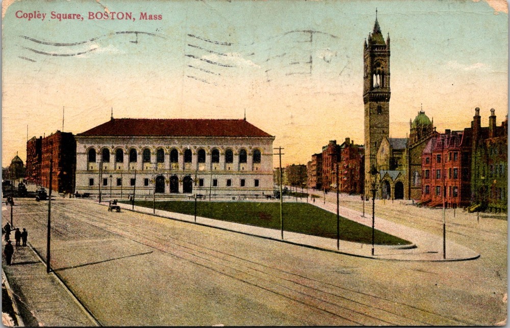 Copley Square BOSTON Massachusetts MA Street View Buildings Postcard