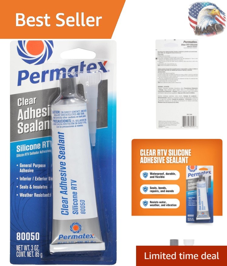 3 oz Clear Silicone Sealant Tube for Weatherproof Repairs