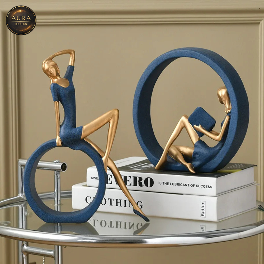 🏛 Modern Decorative Statue Reading Girls 25cm ✨ Collectible Ornament