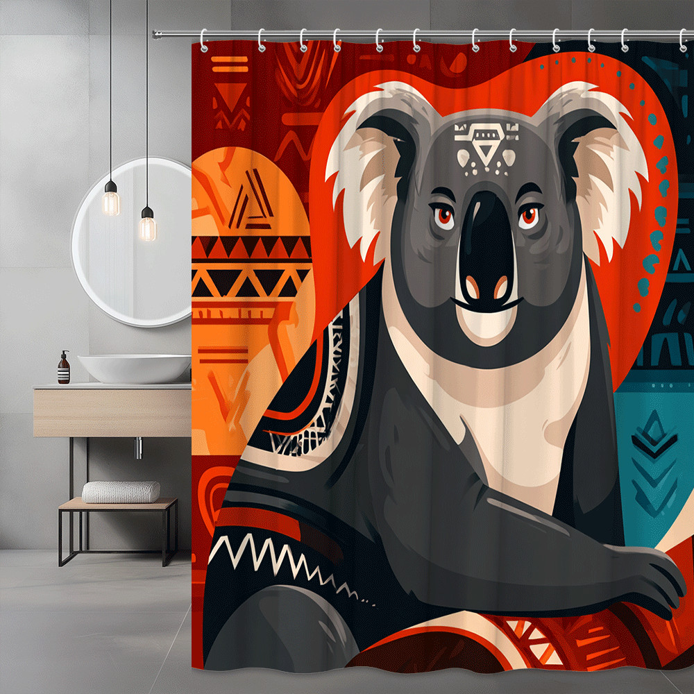 Koala Shower Curtain Boho Tribal Animal Print