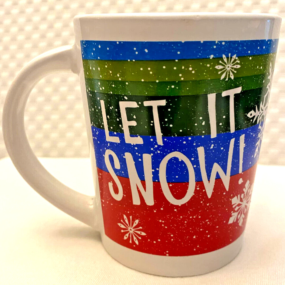 Royal Norfolk 'Let It Snow' Coffee Tea Mug Cup 14 oz  Winter~ Holiday~ Christmas