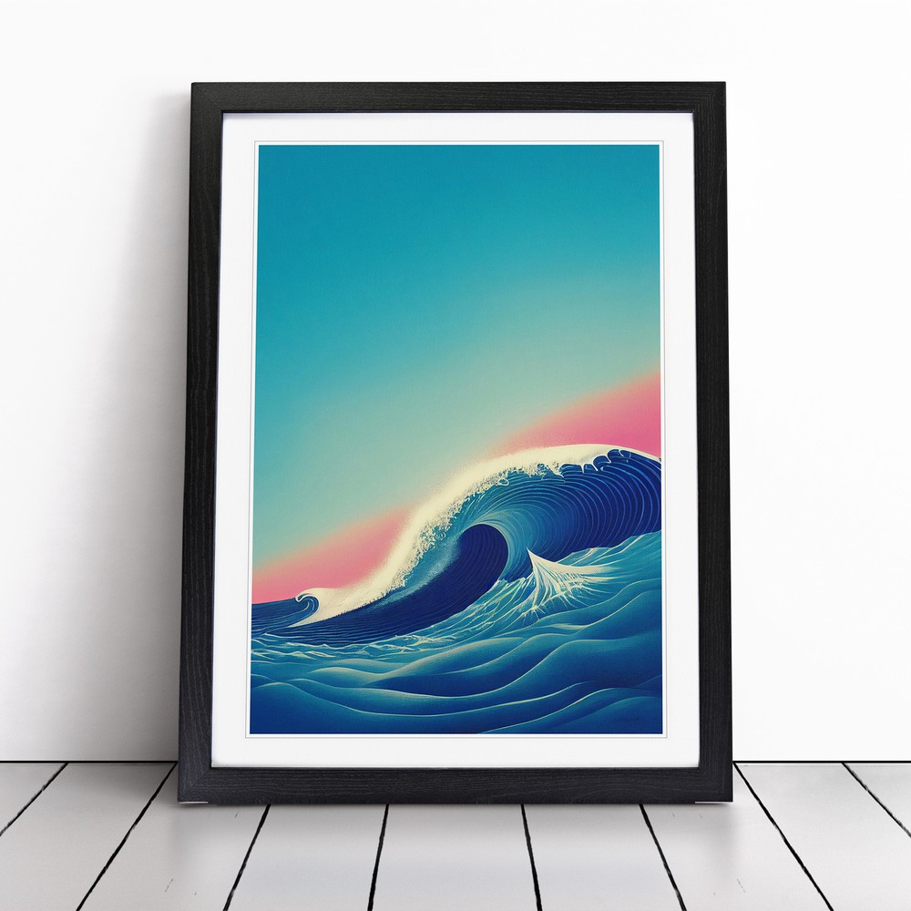 Ocean Wave At Sunset No.4 Wall Art Print Framed Canvas Picture Poster Decor