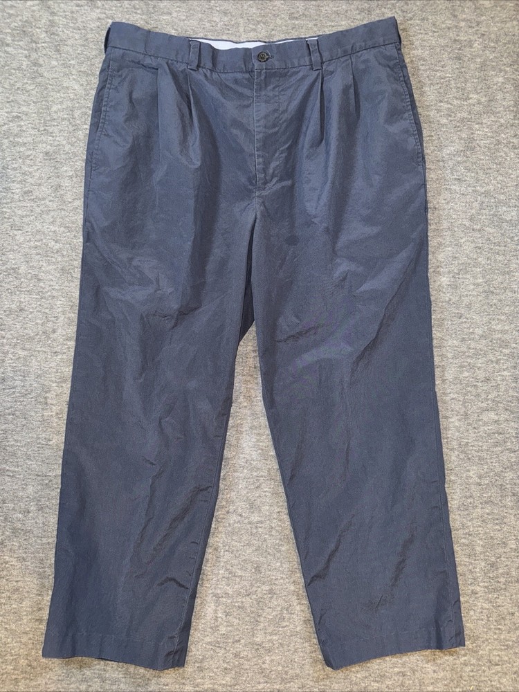 Brooks Brothers Mens 346 Pleated Front 100% Cotton Chino Pants Blue Sz 36x28