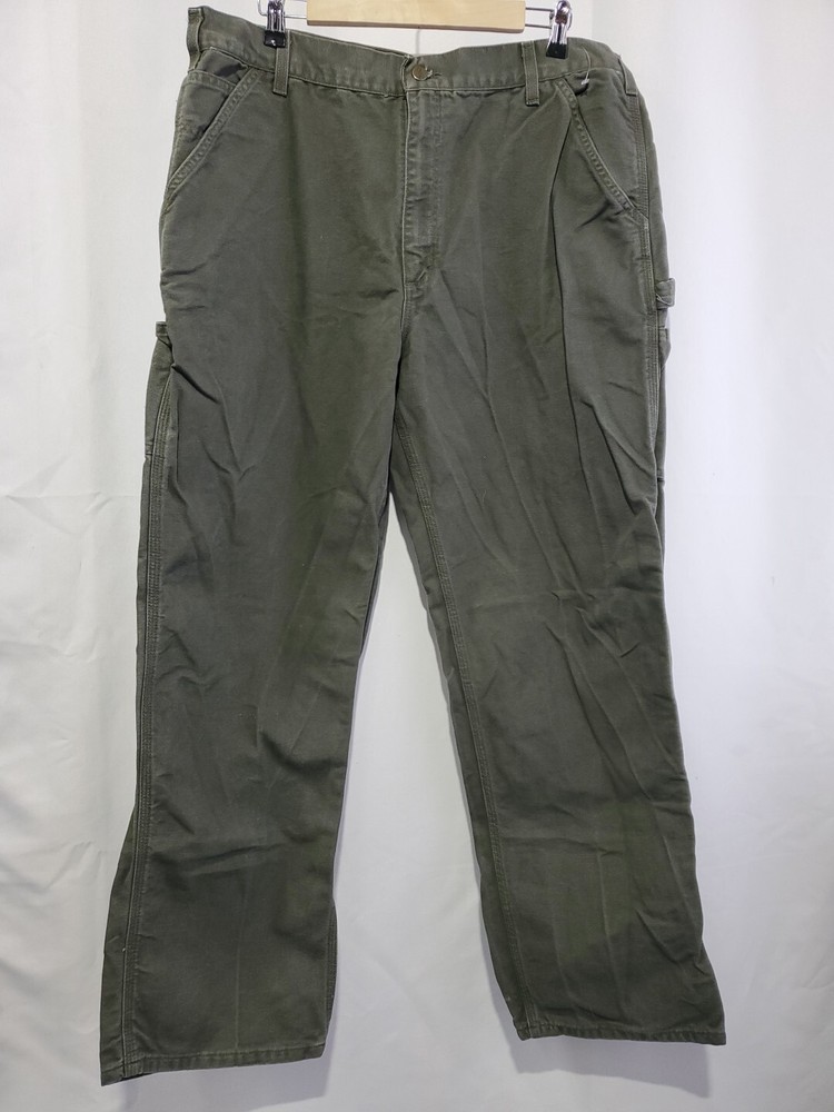 Carhartt Mens Duck Carpenter B11 MOS Green Dungaree Fit Pants 40x32