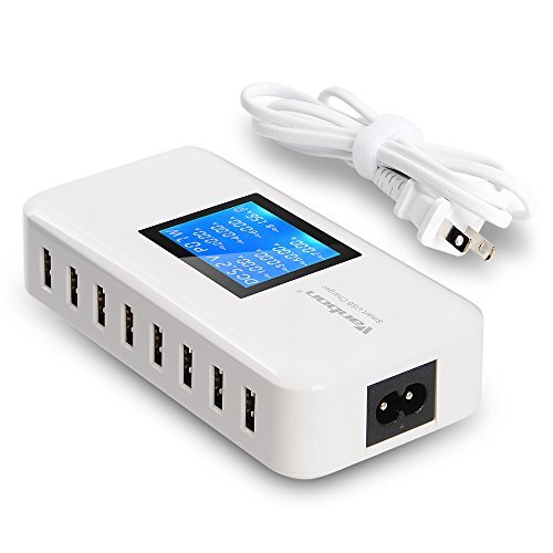 60W 8-Port USB Fast Charging Station with 12A Output for Desktop Travel  