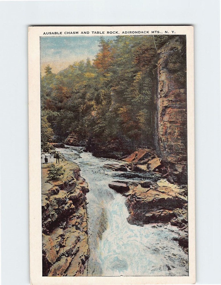 Postcard Ausable Chasm and Table Rock Adirondack Mountains New York USA