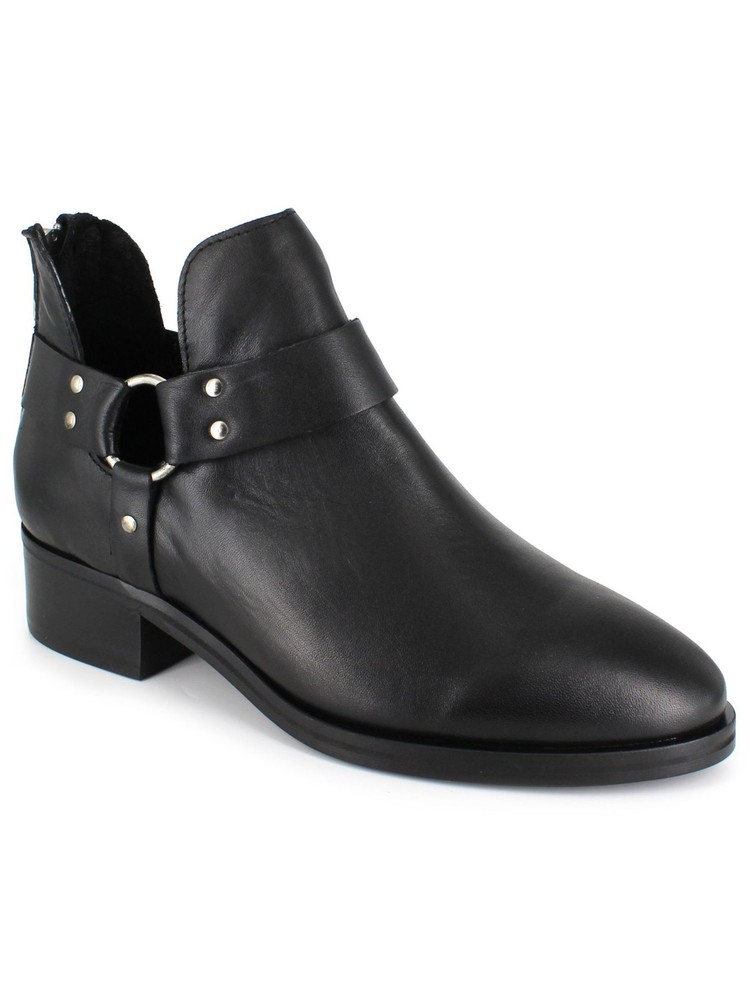 ZIGI ARTISAN Womens Black Almond Leather O-Ring Booties Size 7.5