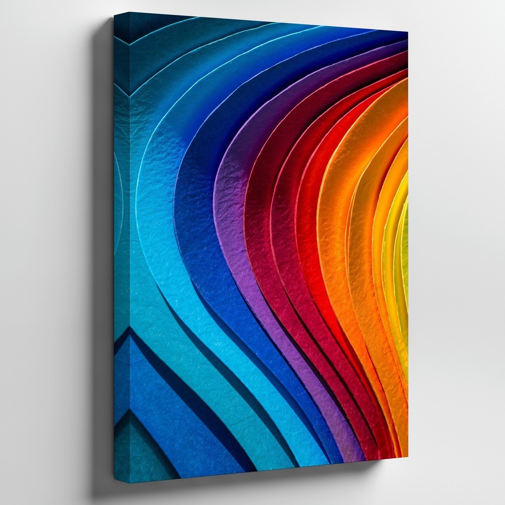 Vibrant, Abstract Composition Featuring Layers Of Textured Paper In A Wall Art