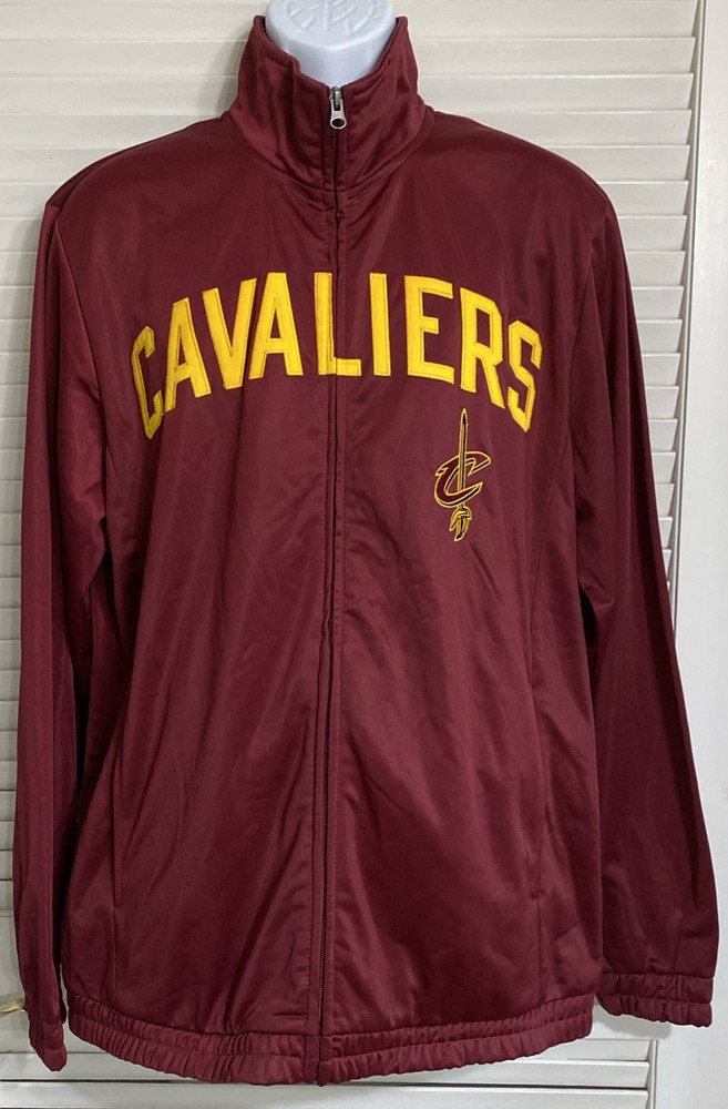Men’s NBA Cleveland Cavaliers Full Zip Track Jacket, Large, Stitched & Appliqued