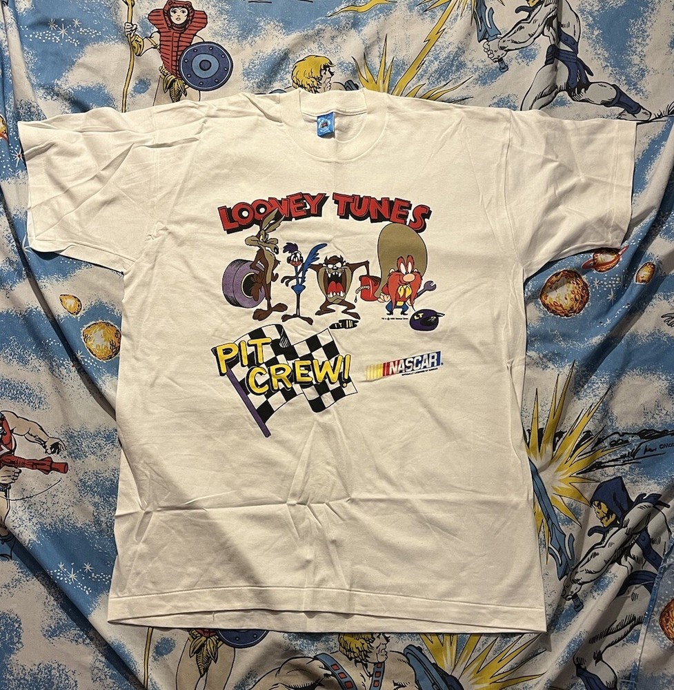 Vintage 1993 Looney Tunes NASCAR Pit Crew XL T-Shirt Warner Bros NOS