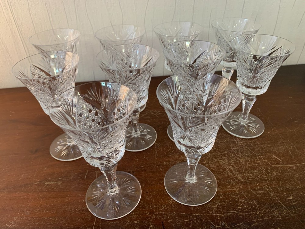 10 Wine Glasses Model Vologne Crystal From Saint Louis (Price Per Unit)