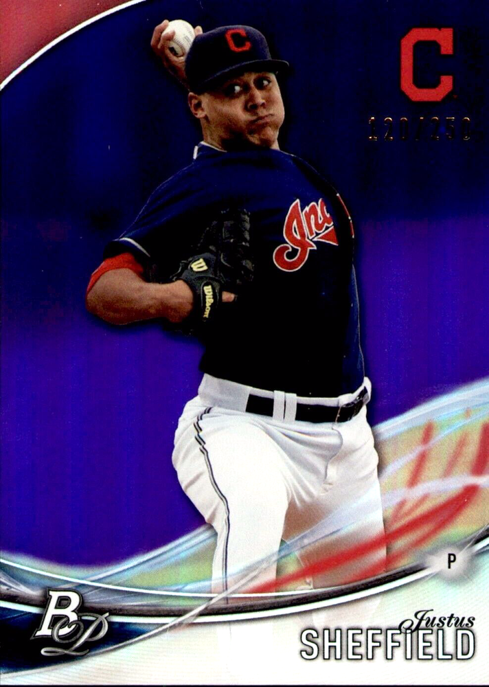 2016 Bowman Platinum Justus Sheffield Purple #TP-JS 250 Top Prospects