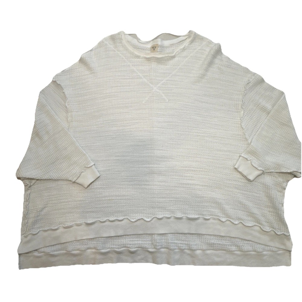 We The Free Women Thermal Top XS Cream Waffle Knit