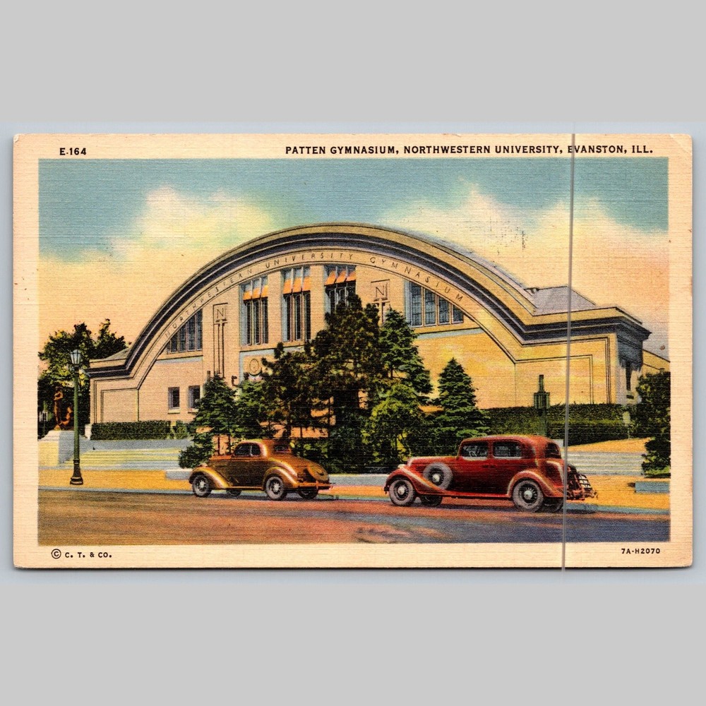 Postcard Patten Gymnasium Northwestern University Evanston IL 1941