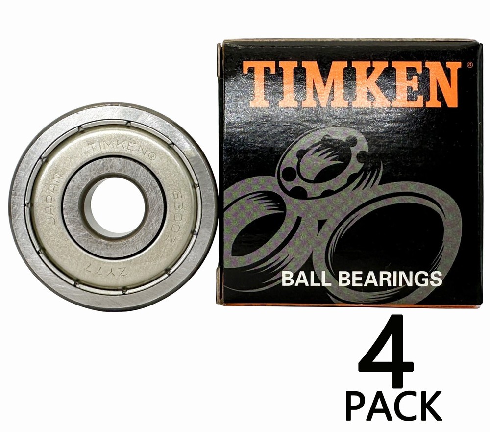 TIMKEN 6300-ZZ 10x35x11mm Double Seal Ball Bearings Japan Qty 4