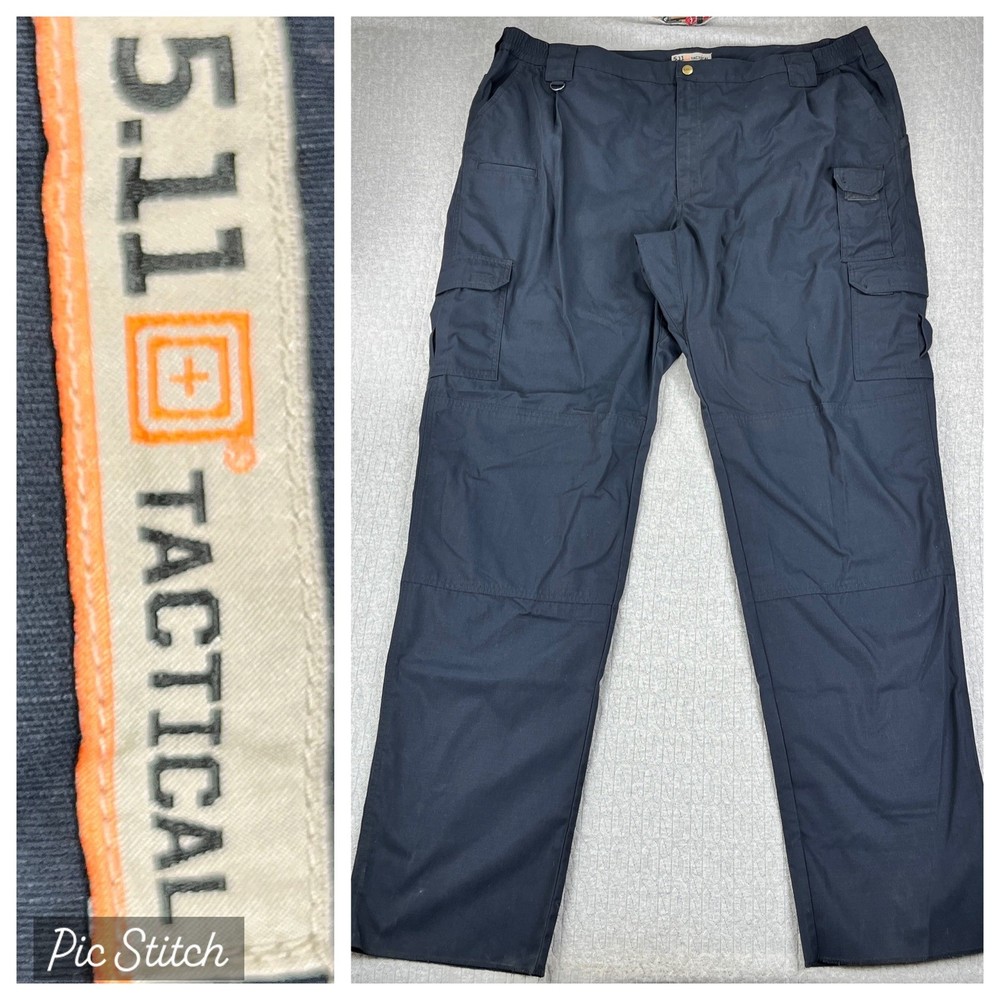 New 5.11 Tactical Cargo Pants Mens 48 Black Ripstop Utility double knee Workwear