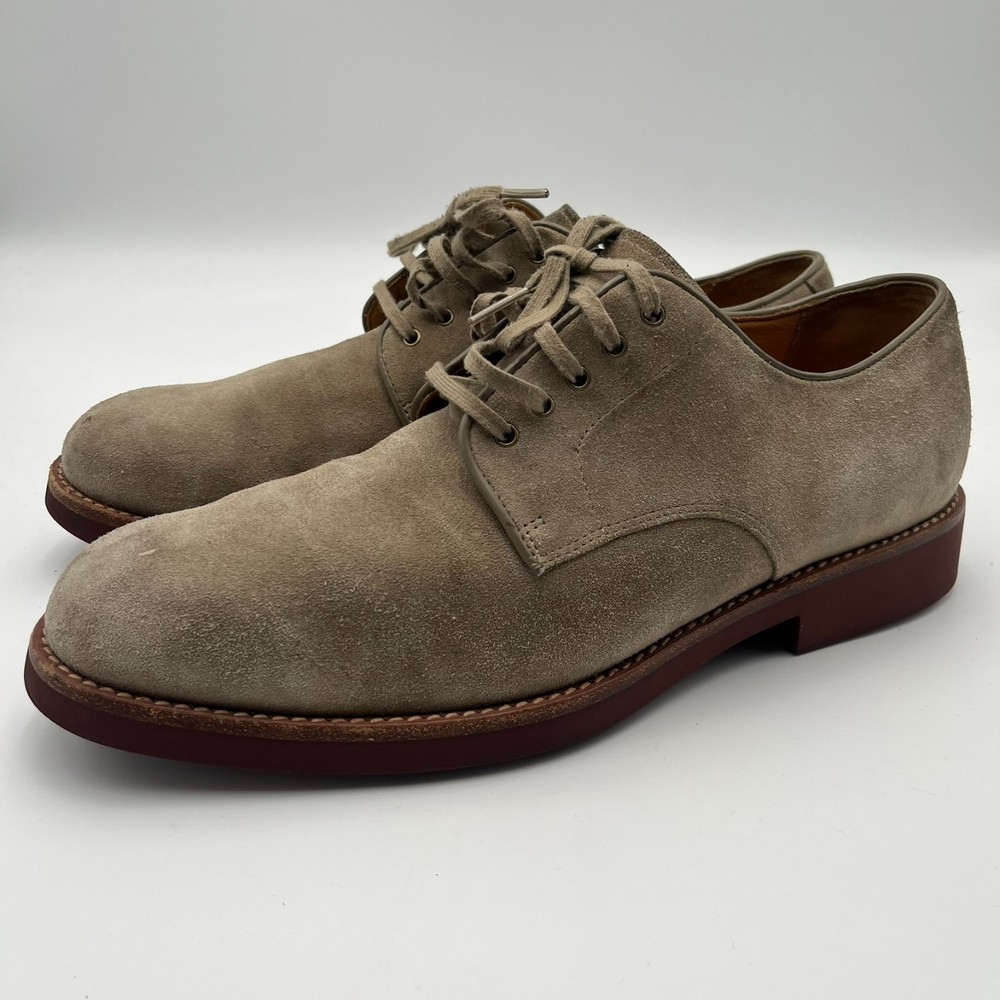 Polo Ralph Lauren Beige Suede Oxford Mens Lace Up Shoes 11D