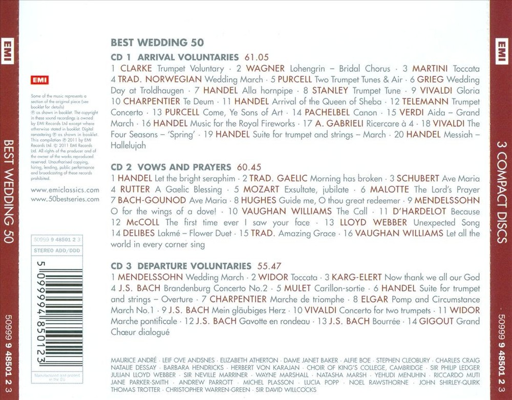 50 Best Wedding Songs - New CD Collection by Various Artists