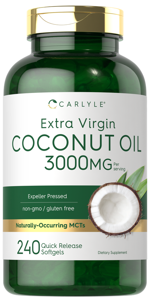Coconut Oil Softgels | 3000 mg | 240 Count | Non-GMO, Gluten Free | by Carlyle