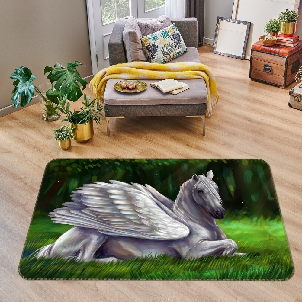 3D Angel Horse Painting O819 Animal Non Slip Rug Mat Elegant Photo Carpet Fay