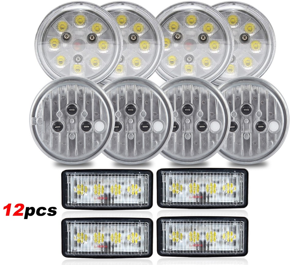 12x LED Work Lights Kit For Deere 40 Series: 4040 4240 4440 4640 4840
