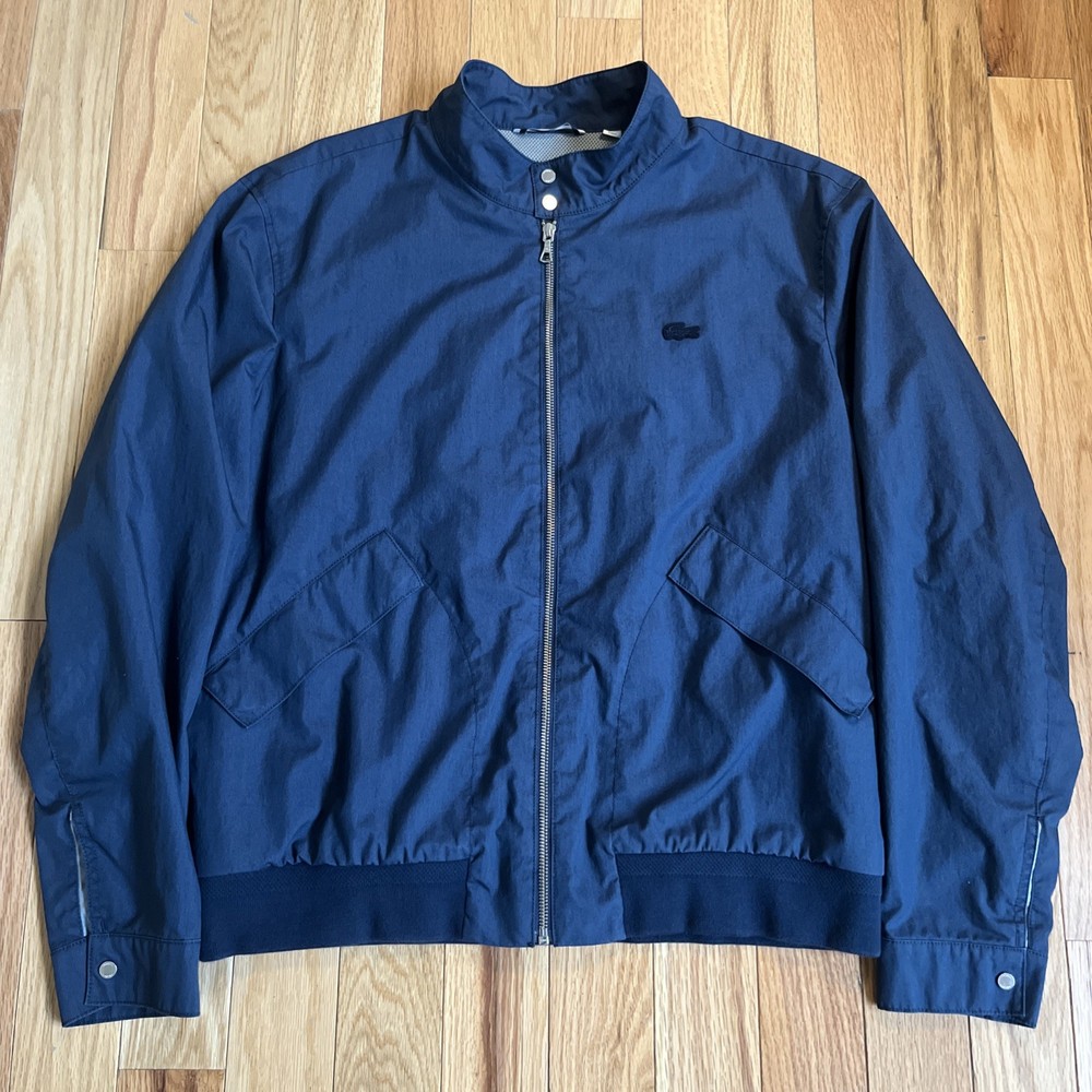 Lacoste Harrington Jacket Men’s Navy Blue Full Zip Size XL Embroidered Logo
