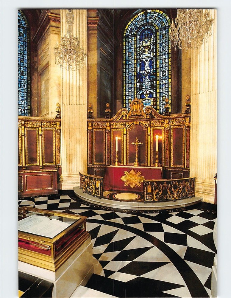 Postcard American Memorial Chapel St. Paul's Cathedral in London England