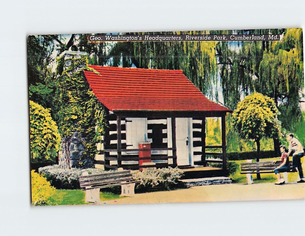 Postcard George Washington's Headquarters Riverside Park Cumberland Maryland USA