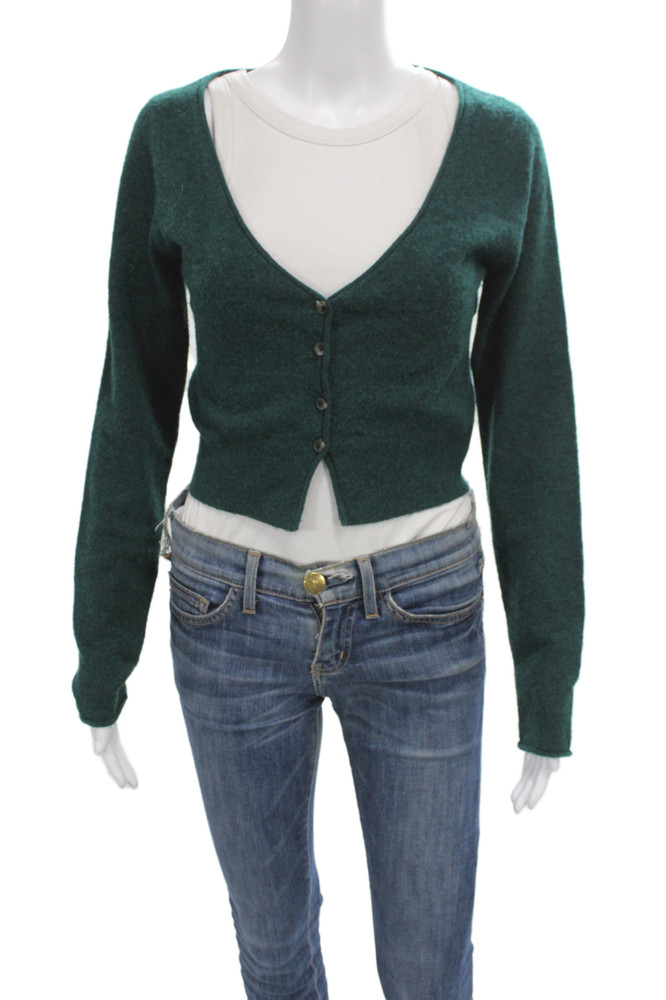 Wilfred Womens Cardigan V-Neck Wool Long Sleeve Green Size MFree Shipping in US $100+ Orders | $6.95 Orders Below