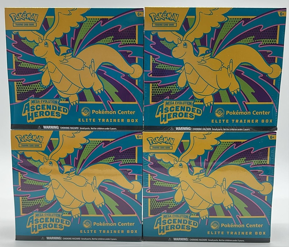 Lot of (4) Pokemon Center Ascended Heroes PC Elite Trainer Boxes SEALED2 MINTY 2 DAMAGED
