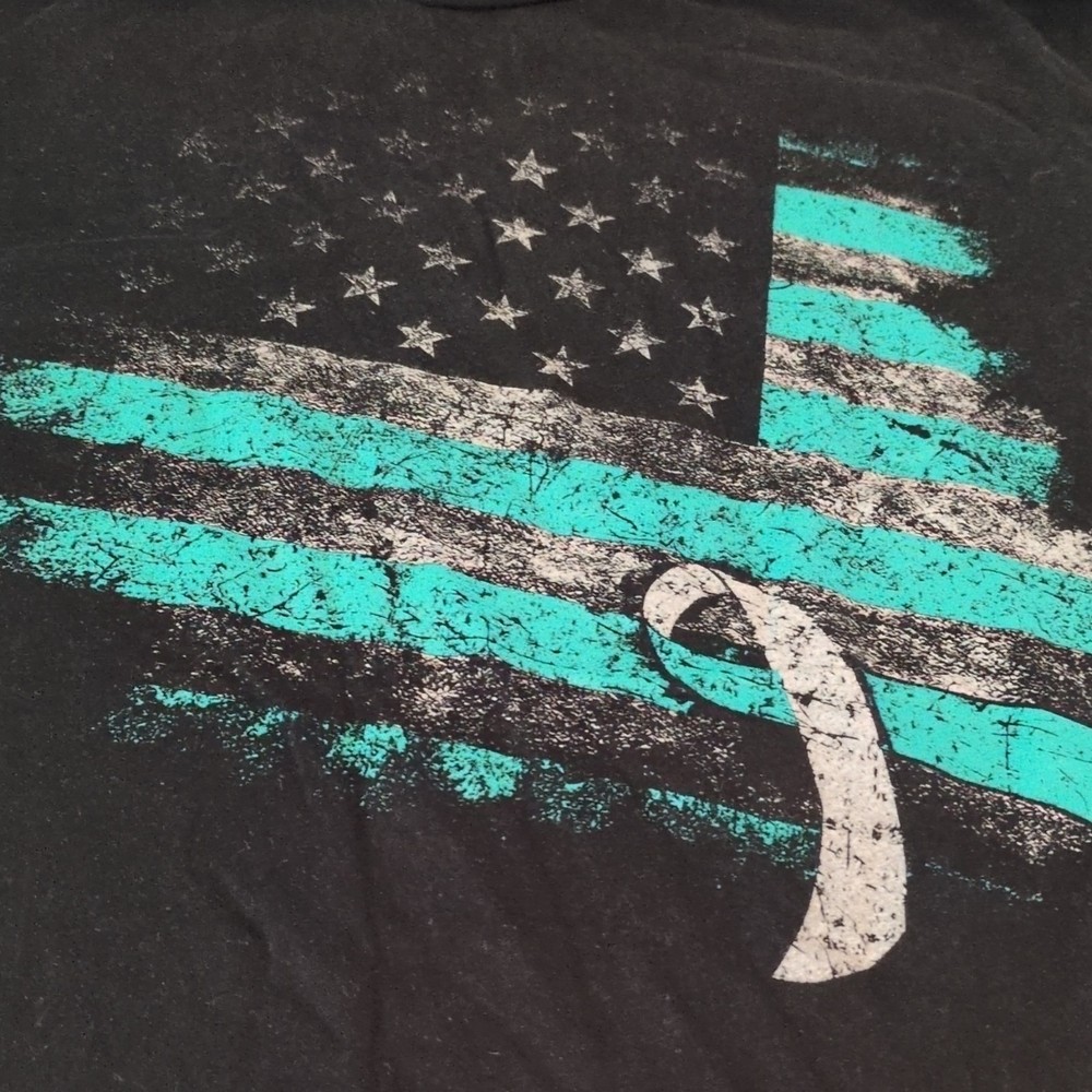 Men's 2XL Grunt Style US Flag Cotton T-Shirt Black/Blue Short Sleeve