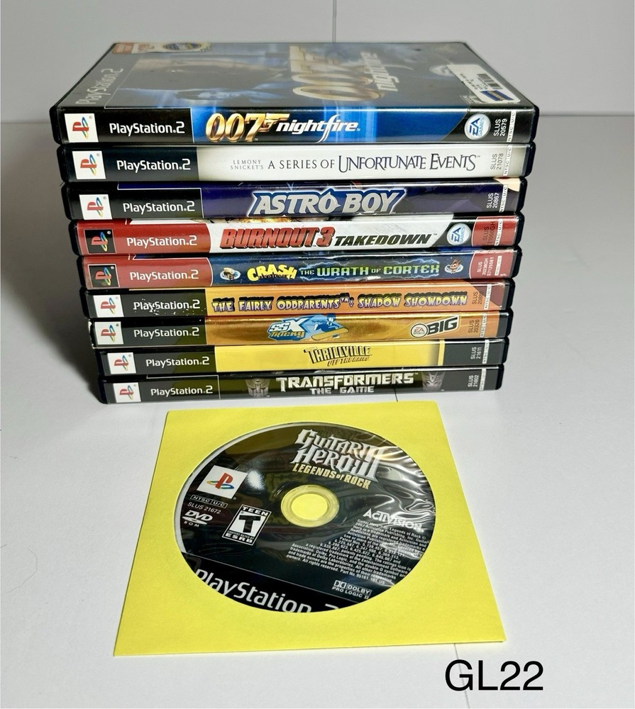 10 Game Lot For Sony PlayStation 2 - 007 Astro Boy Burnout Crash Guitar Hero