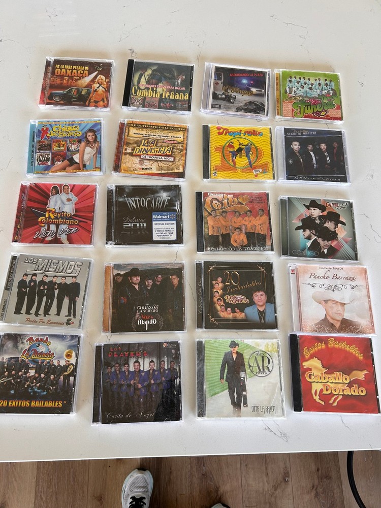 arge lot of 20 Regional Mexican CDs featuring a mix of Banda, Norteño, Cumbia, a