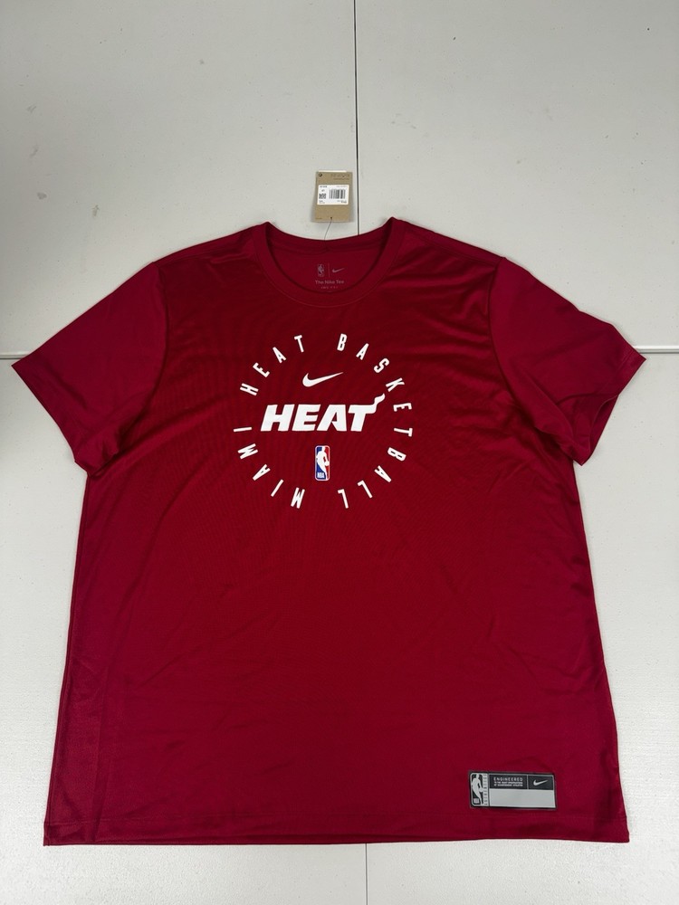 Miami Heat Nike NBA Authentics Short Sleeve Shirt Men's Red NWT Size 2XL