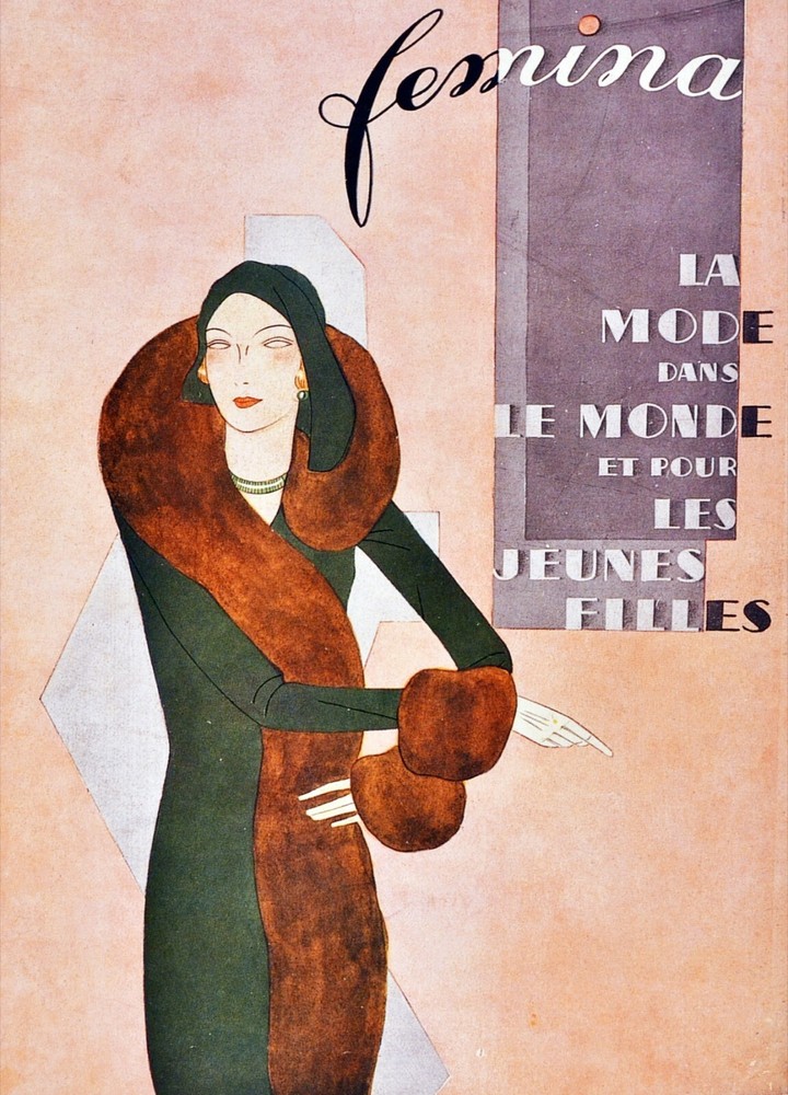 Decoration poster.Interior design Art.Retro deco fashion.Femina French.6352