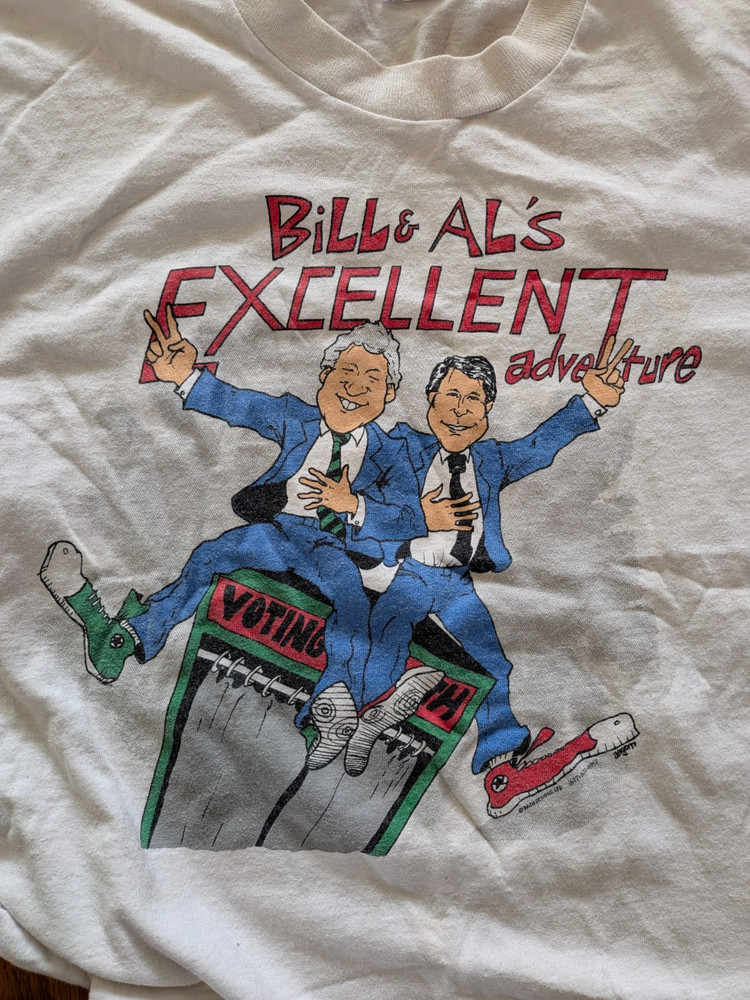 vintage 90s clinton/gore political campaign tshirt cotton