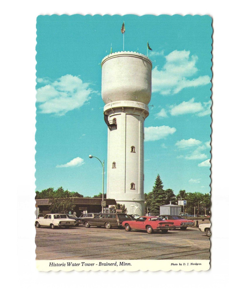 Historic water tower Brainerd Minnesota vintage postcard unposted