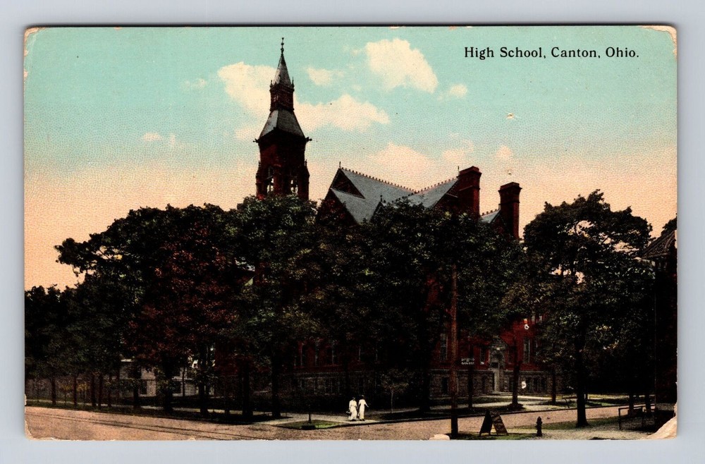 Canton OH- Ohio, High School, Antique, Vintage Souvenir Postcard