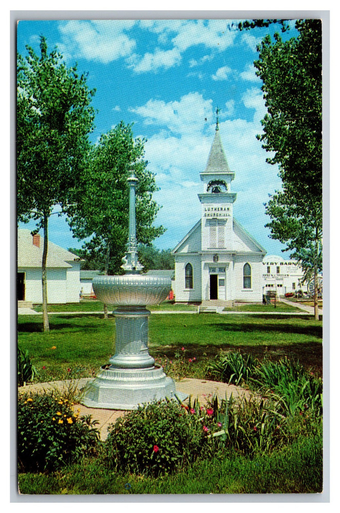 Minden Nebraska NE Old Lutheran Church Pioneer Village Chrome Postcard